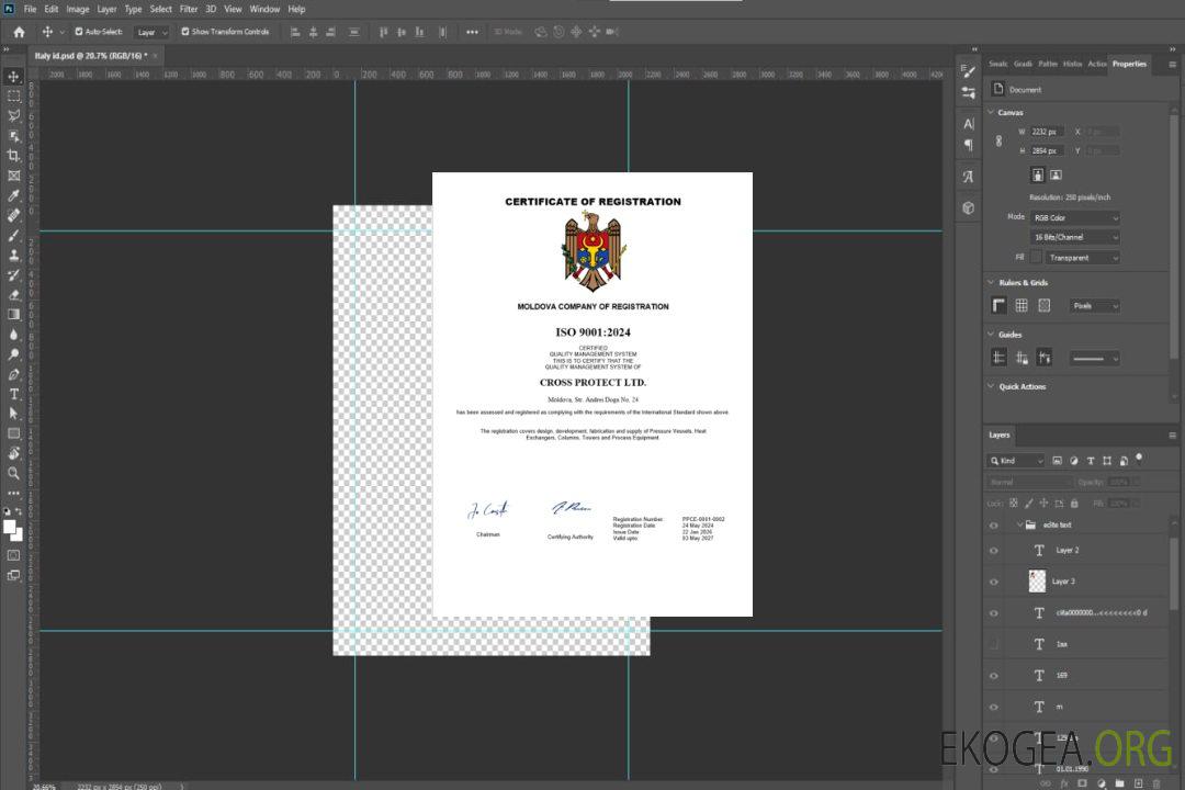Modèle Word et PDF de certificat d'enregistrement d'entreprise en Moldavie template